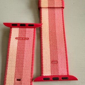 Apple Nylon Band - Red and Pink Stripes